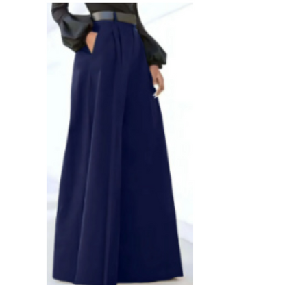 Women’s Wide-Leg Pants – High Waist – Relaxed Fit – Pleated Front – Lightweight Cotton