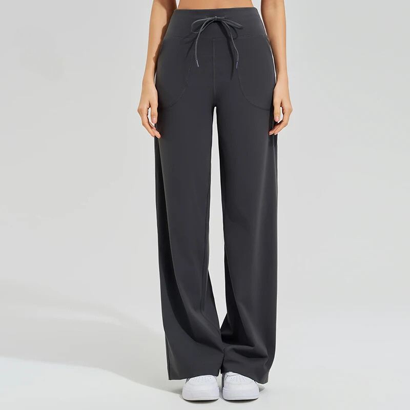 Isla High Rise Wide Leg Wide Leg Pants | Drawstring Waist Side Pockets Pants