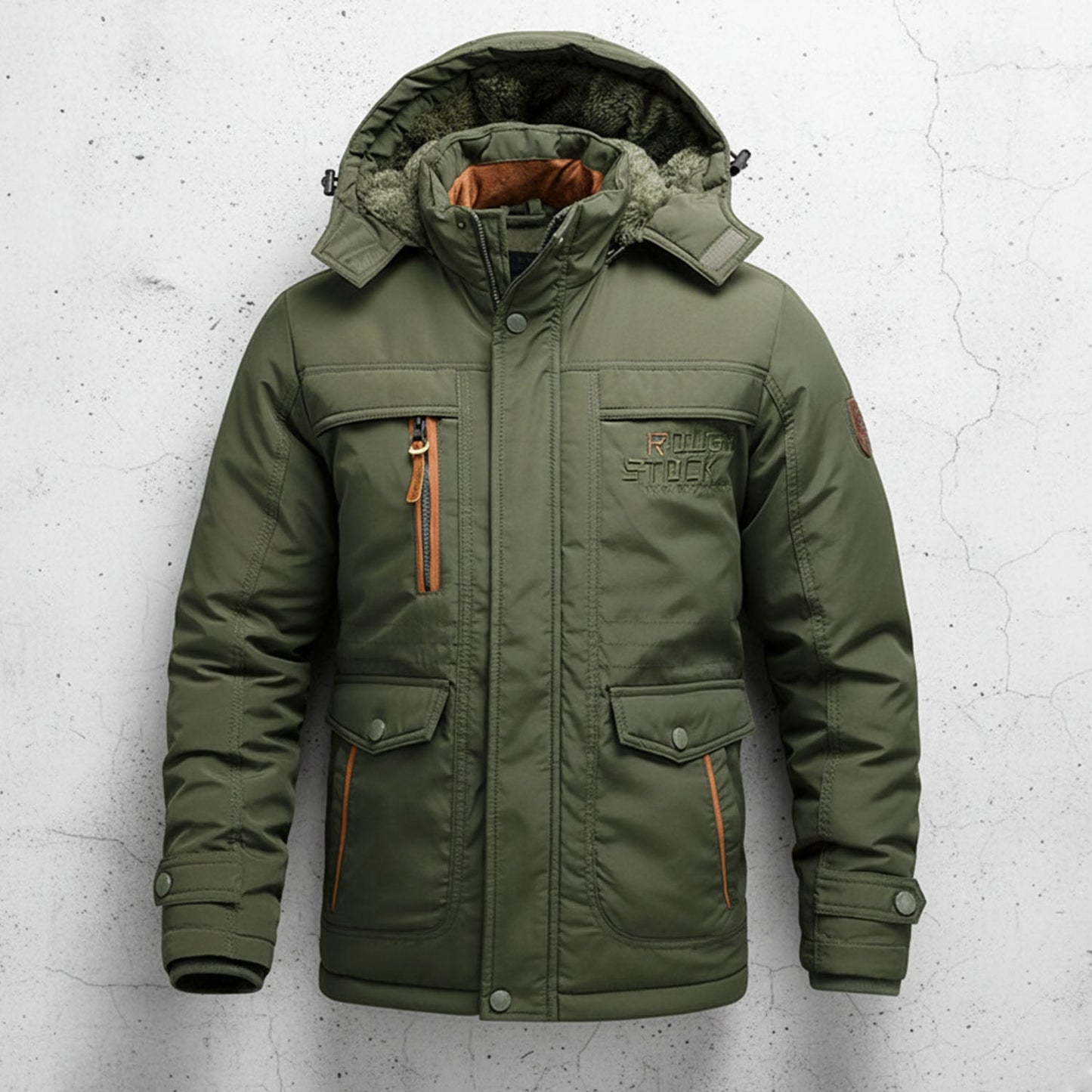 Oscar Relaxed Fit Hooded Parka | Fur Trim Hood Cargo Pockets Parka