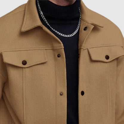 Thomas Regular Fit Button Front Hip-Length Shacket | Collared Flap Pockets Shacket