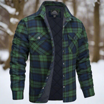 Men's Shirt Jacket – Quilted Flannel – Relaxed Fit – Snap Front – Chest Pockets