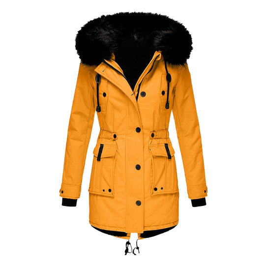 Women's Coat - Woven - Tailored Fit - Faux Fur Hood