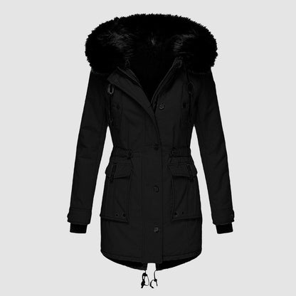 Women's Coat - Woven - Tailored Fit - Faux Fur Hood