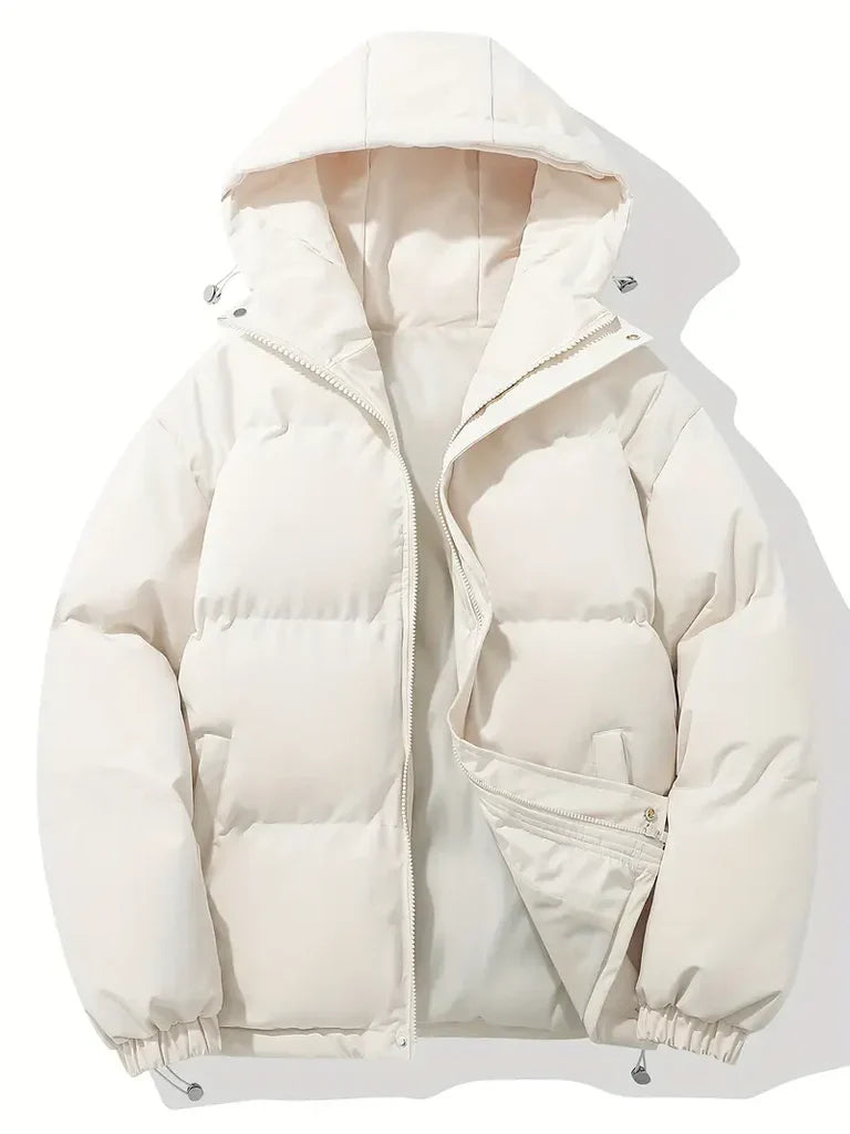 Isla Oversized Puffer Jacket | Hooded Quilted Hip-Length Jacket