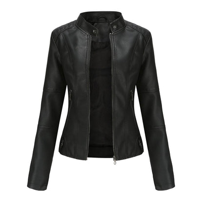 Women’s Jacket – Slim Fit – Mao Collar – Zipper Front – Hip Length Tailored