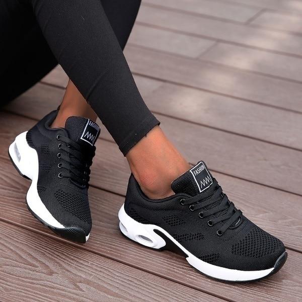 Women’s Athletic Shoes – Breathable Mesh – Lightweight Sole – Lace-Up Fit