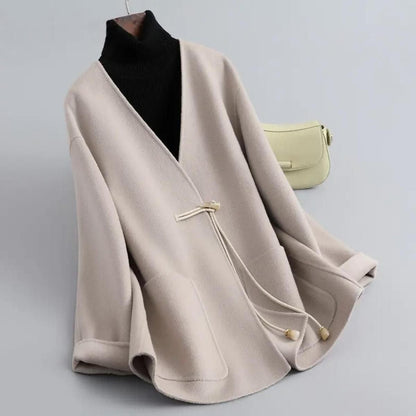 Aurora Loose Fit Cape Coat | V-Neck Sleeveless Cape Coat