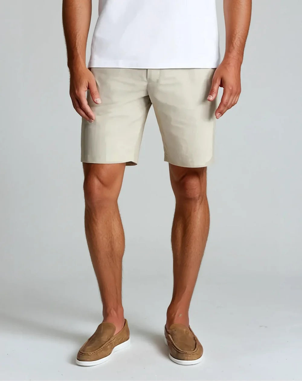 Men’s Slim Fit Shorts – Natural Fibers – Tailored Cut – Lightweight Breathable Fabric