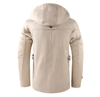 Theodore Hooded Hardshell Jacket | Plaid Lining Zip Front Jacket