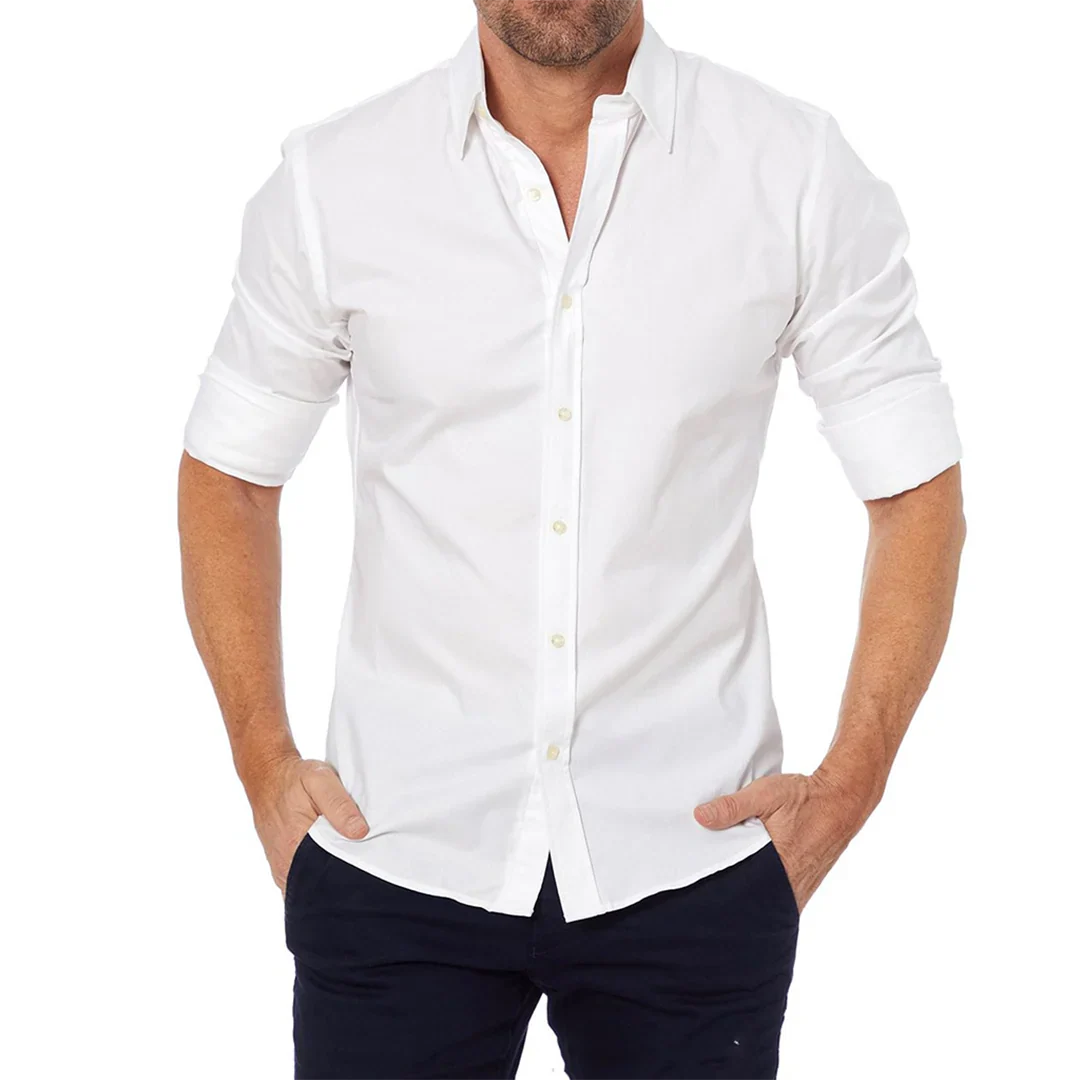 Men’s Formal Shirt – Slim Fit – Breathable Blend – Classic Collar – Long Sleeve