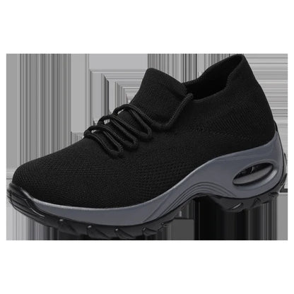 Women’s Sports Sneakers – Breathable Knit – Cushioned Sole – Orthopedic Support – Lace-Up Fit