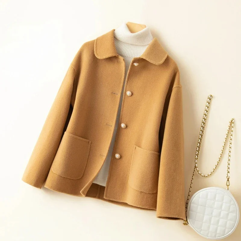 Isla Relaxed Fit Coat | Button Front Rounded Collar Coat