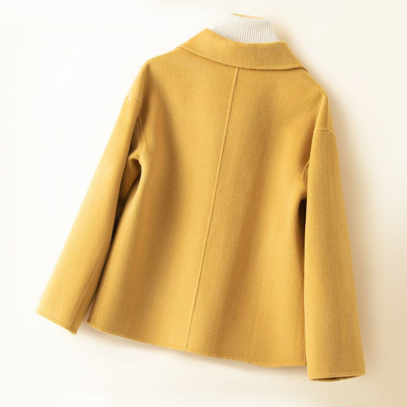 Isla Relaxed Fit Coat | Button Front Rounded Collar Coat