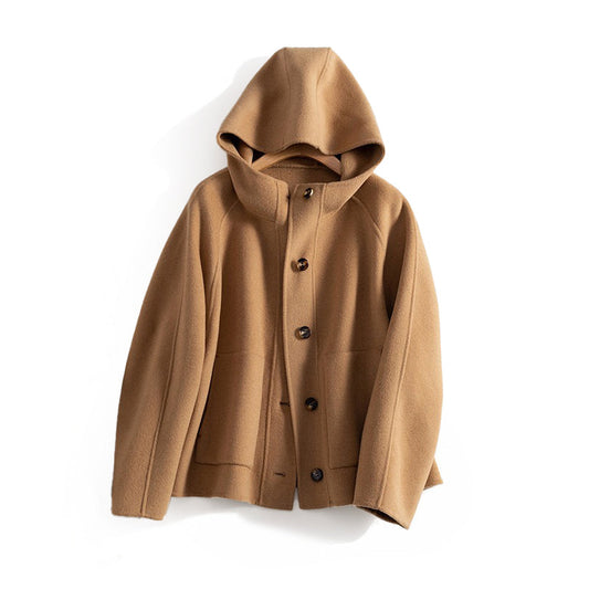 Isla Hooded Coat | Button Front Casual Coat