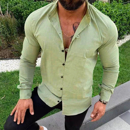 Men’s Shirt – Slim Fit – Long Sleeve – Button-Up – Natural Fibers – Casual Smart