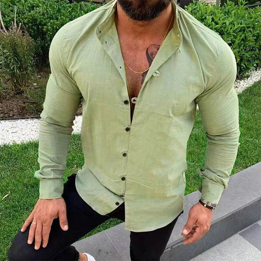 Men’s Shirt – Slim Fit – Long Sleeve – Button-Up – Natural Fibers – Casual Smart