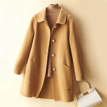 Amelia Relaxed Fit Coat | Button Front Patch Pockets Coat