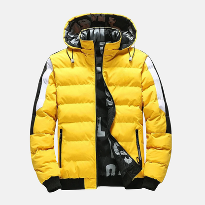 Oscar Quilted Hooded Puffer Jacket | Ribbed Cuffs And Hem Casual Puffer Jacket