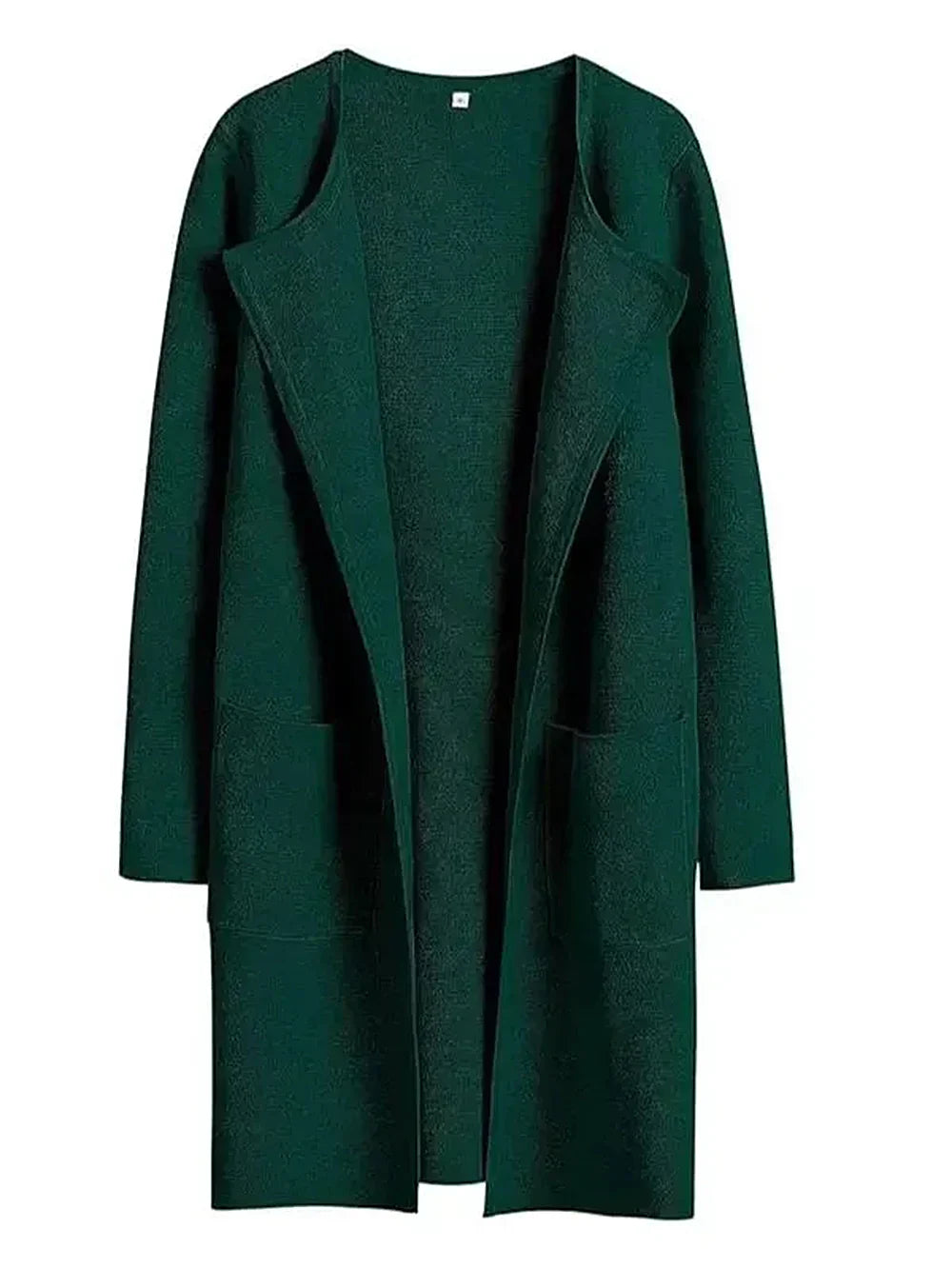 Women’s Coat – Wool Blend – Relaxed Fit – Knee Length – Wide Lapel – Minimalist Style