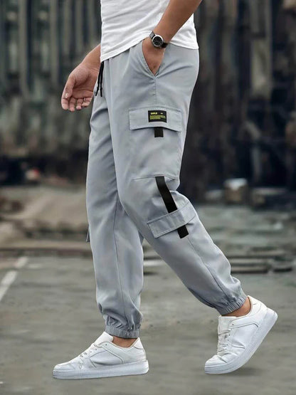 Men’s Jogger Pants - Relaxed Fit - Cotton Blend - Drawstring Waist - Cargo Pockets