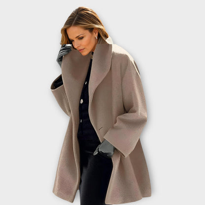 Isabella Oversized Coat | Wide Lapel Draped Coat