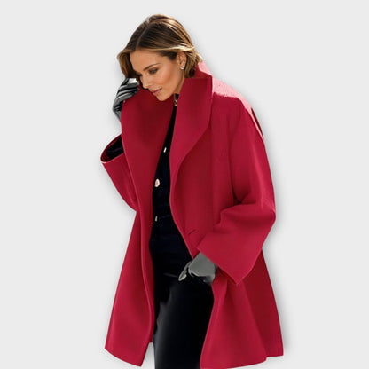 Isabella Oversized Coat | Wide Lapel Draped Coat