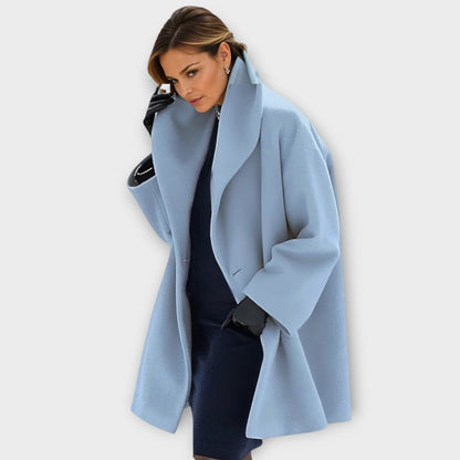 Isabella Oversized Coat | Wide Lapel Draped Coat