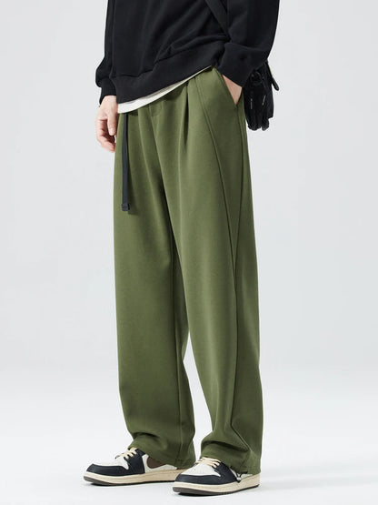 Theodore Wide-Leg Trouser | Pleated Belted Side Pockets Trouser
