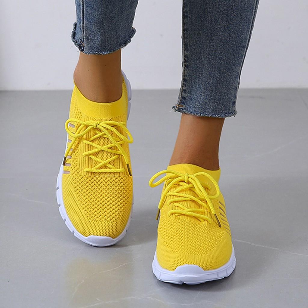 Women’s Sneakers – Breathable Mesh – Sock-Like Fit – Cushioned Sole – Lace-Up Design