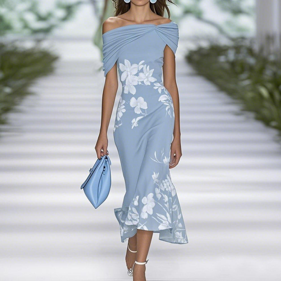 Ellie Off Shoulder Floral Midi Dress