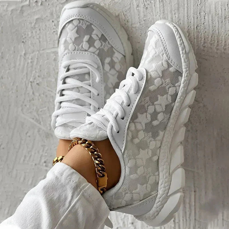 Women’s Sneakers – Breathable Mesh – Cushioned Sole – Casual Comfort Fit