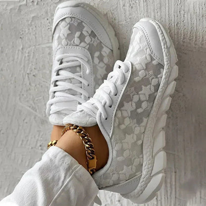 Women’s Sneakers – Breathable Mesh – Cushioned Sole – Casual Comfort Fit