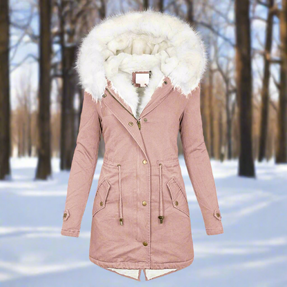 Women’s Parka Jacket – Tailored Fit – Water-Repellent – Faux Fur Hood – Longline