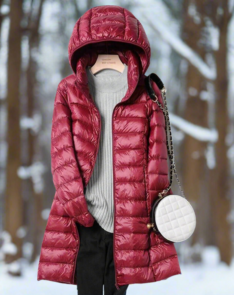 Sienna Hooded Quilted Jacket | Water-Repellent Mid-Thigh Jacket