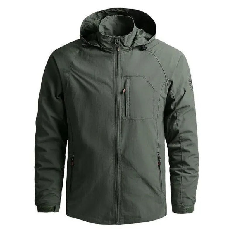 Men’s Jacket - Waterproof Blend - Collared Neck - Zipper Pockets