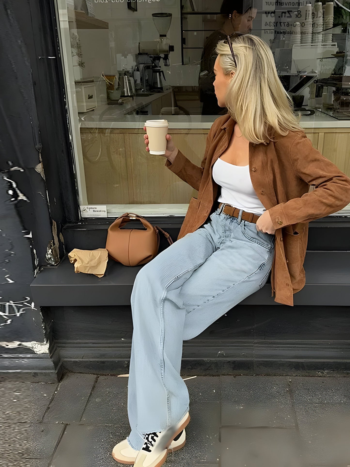 Women’s Oversized Jacket – Relaxed Fit – Luxury Fabric – Button Front – Mid-Thigh Length