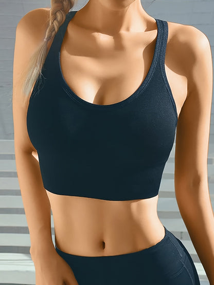 Women’s Sports Bra – Breathable Blend – Medium Support – Seamless Racerback Fit