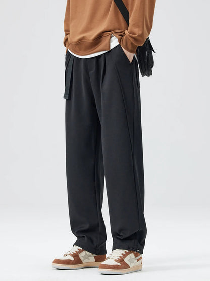 Theodore Wide-Leg Trouser | Pleated Belted Side Pockets Trouser