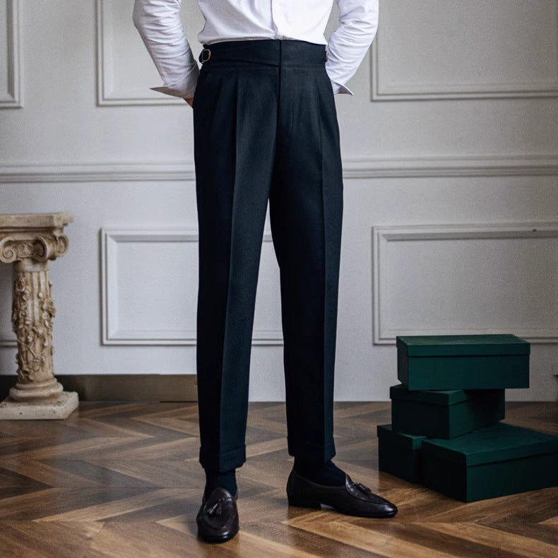 Men’s Tailored Trousers – Flat Front – Straight Leg Formal Fit