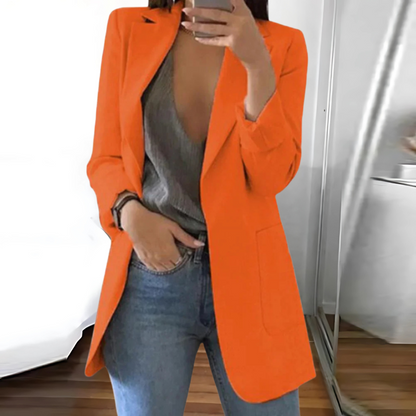 Women’s Blazer – Tailored Fit – Wool Blend – Notched Lapel – Single Button Closure