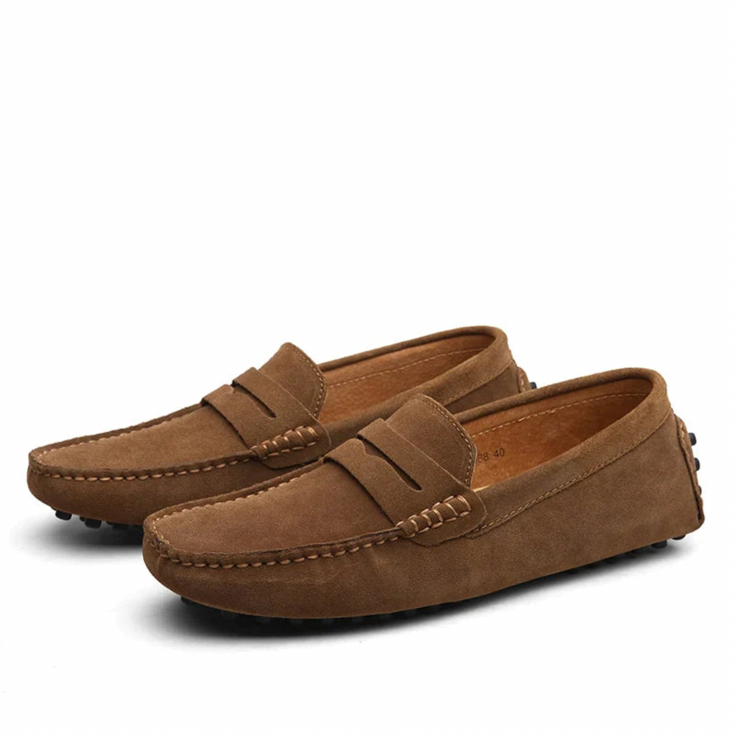 Men’s Loafers – Suede Look – Penny Strap – Slip-On – Low Profile Casual Fit