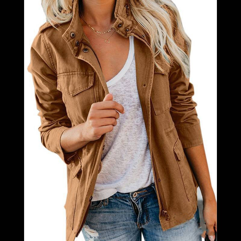 Women’s Utility Jacket – Cotton – Regular Fit – Zip Button Front – Four Pocket