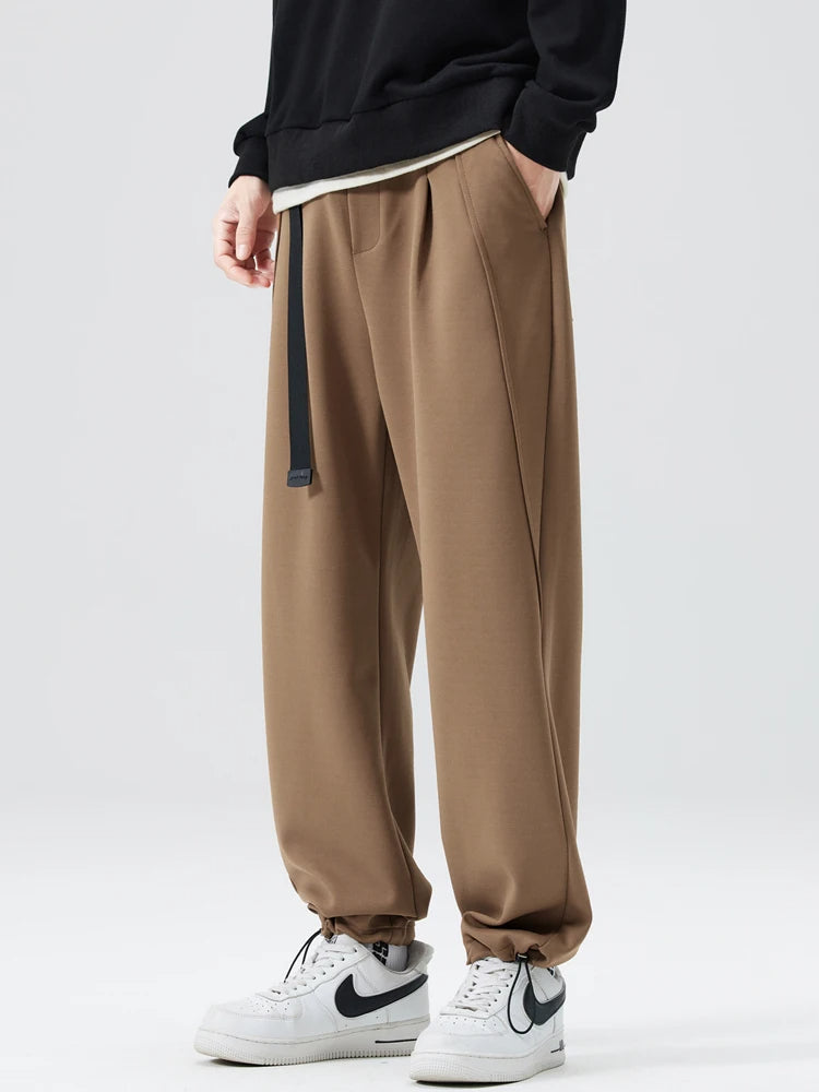 Theodore Wide-Leg Trouser | Pleated Belted Side Pockets Trouser