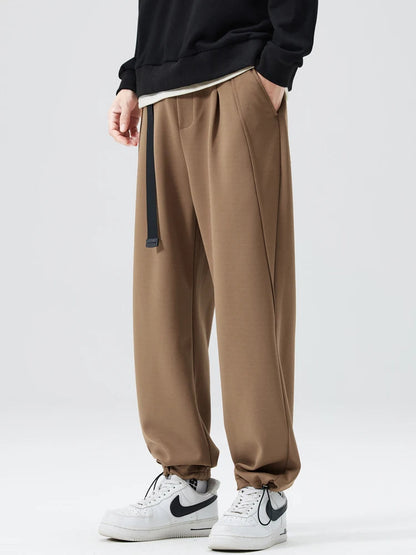 Theodore Wide-Leg Trouser | Pleated Belted Side Pockets Trouser