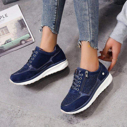 Women’s Sneakers - Synthetic - Platform Sole - Studded Detailing