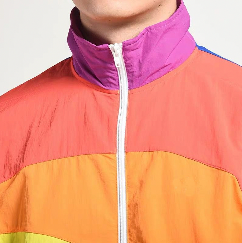 Men’s Windbreaker Jacket – Relaxed Fit – Water-Resistant – Retro Sporty Style