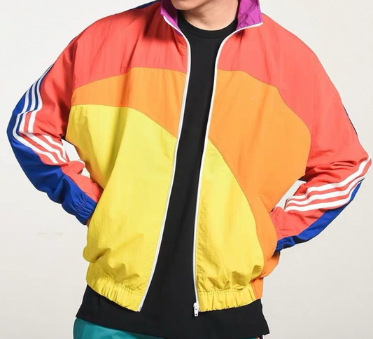 Men’s Windbreaker Jacket – Relaxed Fit – Water-Resistant – Retro Sporty Style