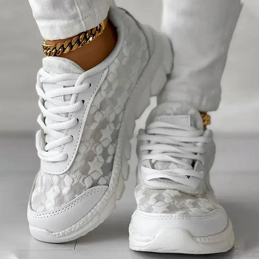 Women’s Sneakers – Breathable Mesh – Cushioned Sole – Casual Comfort Fit