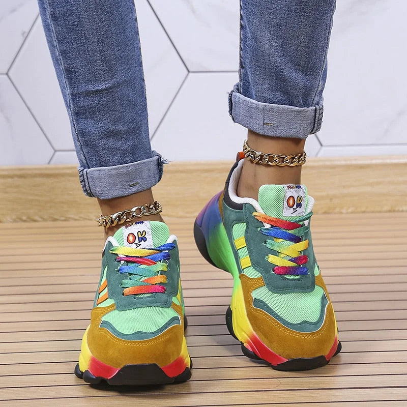 Women’s Sneakers – Breathable Mesh – Cushioned Sole – Low-Top Street Style