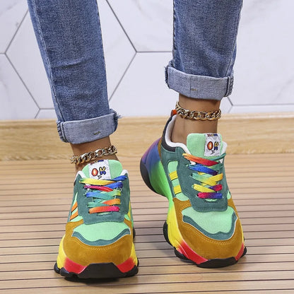 Women’s Sneakers – Breathable Mesh – Cushioned Sole – Low-Top Street Style